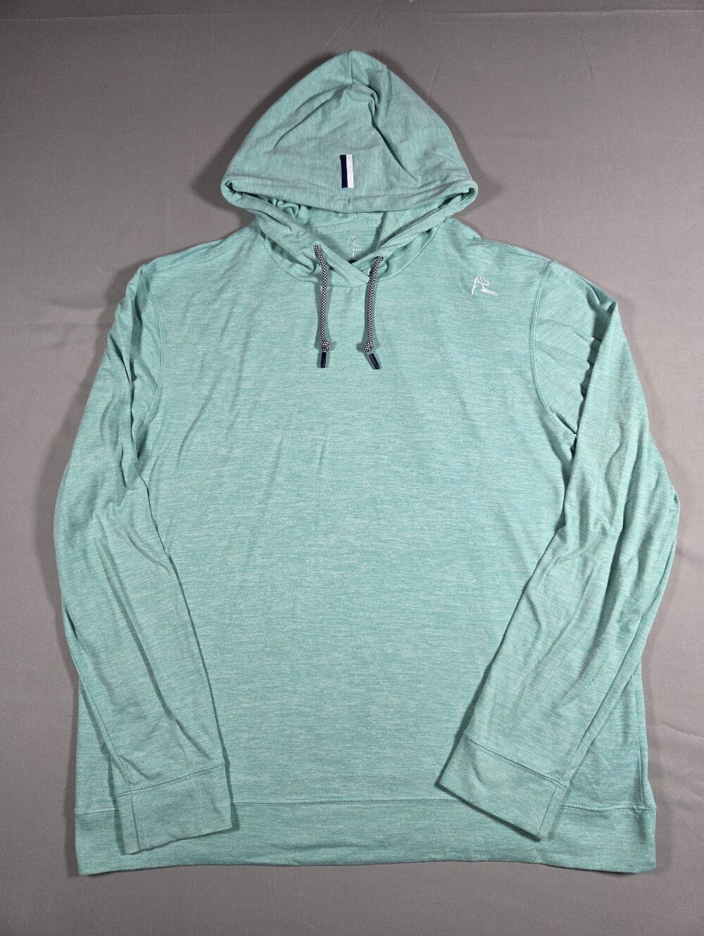 Rhoback Hesi Performance Heather Teal Hoodie Size Large